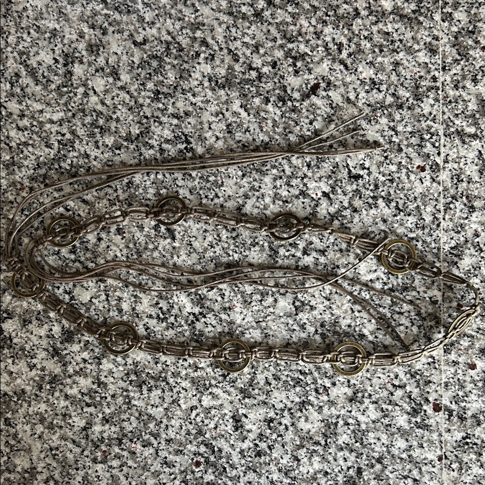 Gold and Tan Chain Belt